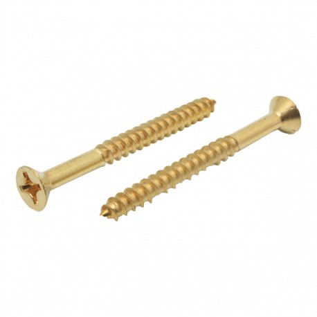 TORNILLO MADERA CABEZA PLANA BRONCE 6 X 1-1/2" 10P - Envío Gratuito