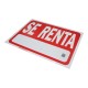 LETRERO "SE RENTA" 21505 46X61 CM 21505 - Envío Gratuito