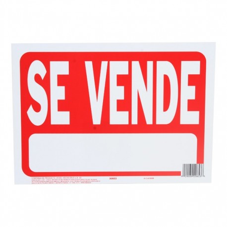 LETRERO "SE VENDE" 18X24 CM - Envío Gratuito