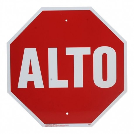 LETRERO DE METAL DE "ALTO" - Envío Gratuito