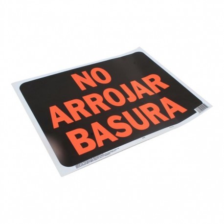 LETRERO "NO ARROJAR BASURA" 38 X 48 CM - Envío Gratuito