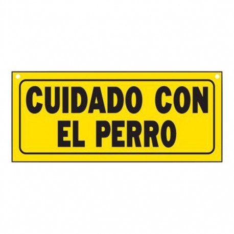 LETRERO CUIDADO CON EL PERRO 6X14 - Envío Gratuito