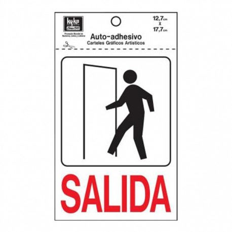 LETRERO "SALIDA" 13 X 18 CM - Envío Gratuito