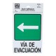 LETRERO DE PLÁSTICO DE "EVACUACIÓN" IZQUIERDA - Envío Gratuito