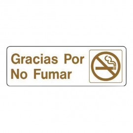LETRERO GRACIAS POR NO FUMAR 8 X 23 CM - Envío Gratuito