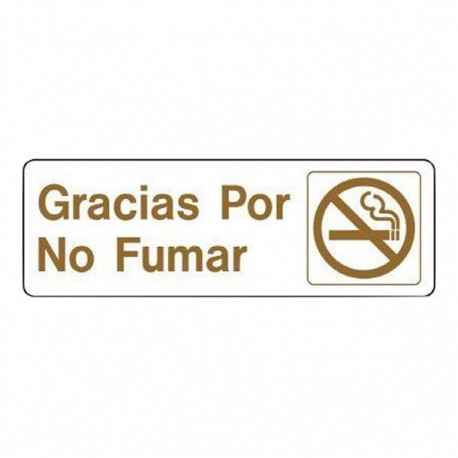 LETRERO GRACIAS POR NO FUMAR 8 X 23 CM - Envío Gratuito