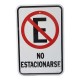LETRERO DE PLÁSTICO DE "NO ESTACIONARSE" - Envío Gratuito