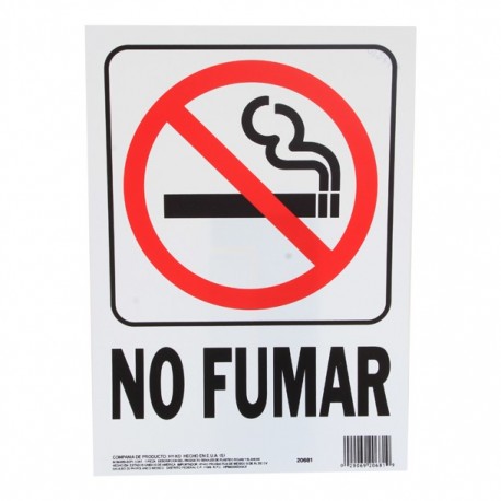 LETRERO "NO FUMAR" 13 X 18 CM - Envío Gratuito