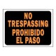 LETRERO NO TRES./PROHIBIDO EL PASO 23 X 30 CM - Envío Gratuito