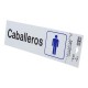 LETRERO 8 X 23 CM CABALLEROS - Envío Gratuito