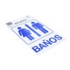 LETRERO DE PLÁSTICO DE "BAÑOS" - Envío Gratuito