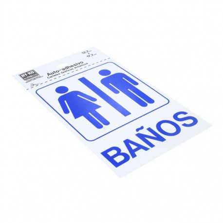 LETRERO DE PLÁSTICO DE "BAÑOS" - Envío Gratuito
