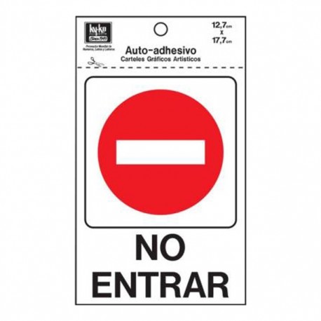 LETRERO "NO ENTRAR" 13 X 18 CM - Envío Gratuito
