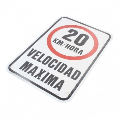 LETRERO "VELOCIDAD MAX 20 KM/HR" 12X18 - Envío Gratuito