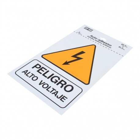 LETRERO DE PLÁSTICO DE "ALTO VOLTAJE" - Envío Gratuito