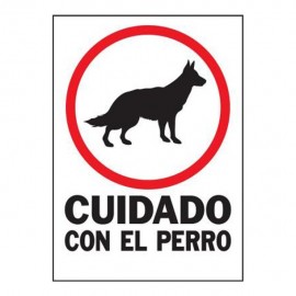 LETRERO "CUIDADO CON EL PERRO" 25 X 36 CM - Envío Gratuito