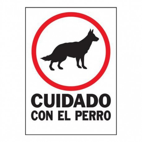 LETRERO "CUIDADO CON EL PERRO" 25 X 36 CM - Envío Gratuito
