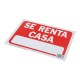 LETRERO 23 X 30 CM SE RENTA CASA - Envío Gratuito