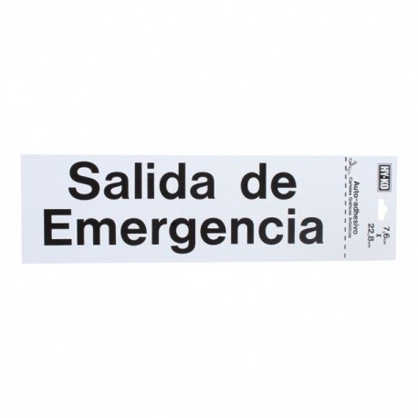 LETRERO 8 X 23 CM SALIDA DE EMERGENCIA - Envío Gratuito