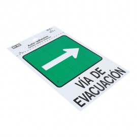 LETRERO DE PLÁSTICO DE "EVACUACIÓN" DERECHA - Envío Gratuito