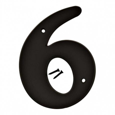NÚMERO 6 NEGRO DE VINIL 6' - Envío Gratuito