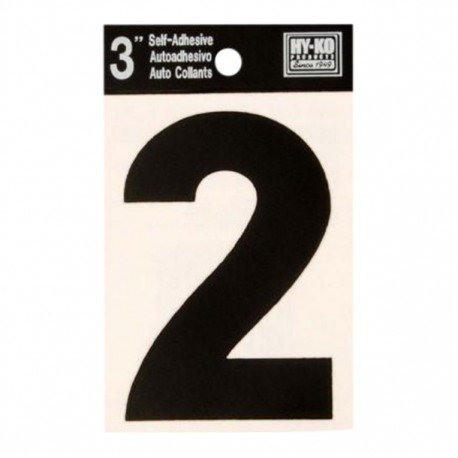 NÚMERO "2" VINIL NEGRO 3' - Envío Gratuito