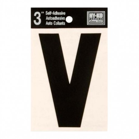 LETRA V DE VINIL NEGRO 3' - Envío Gratuito
