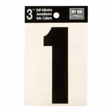 NÚMERO "1" VINIL NEGRO 3' - Envío Gratuito