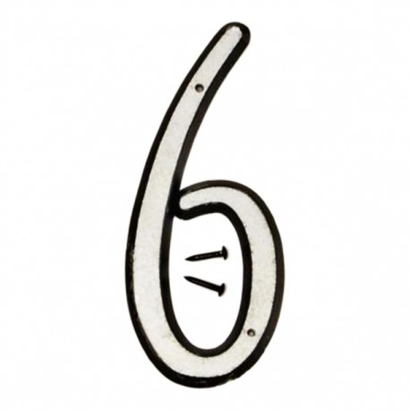 NÚMERO "6" PLÁSTICO REFLECTIVO 10 CM - Envío Gratuito