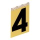 NÚMERO "4" DE ALUMINIO ORO 3 1/2' - Envío Gratuito