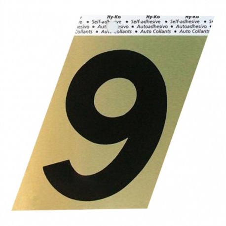 NÚMERO "9" DE ALUMINIO ORO 3 1/2' - Envío Gratuito