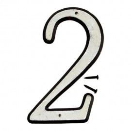 NÚMERO "2" PLÁSTICO REFLECTIVO 10 CM - Envío Gratuito