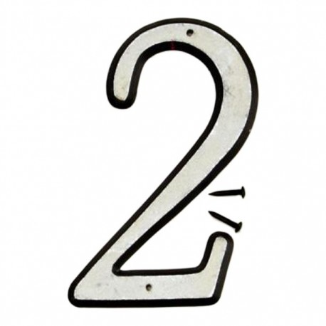 NÚMERO "2" PLÁSTICO REFLECTIVO 10 CM - Envío Gratuito
