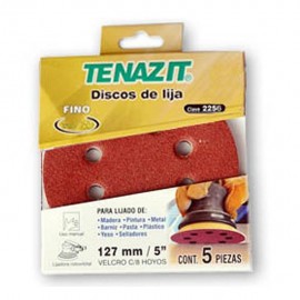 PAQUETE 5 DISCOS CON VELCRO 5" 8 HOYOS AUSTROMEX - Envío Gratuito