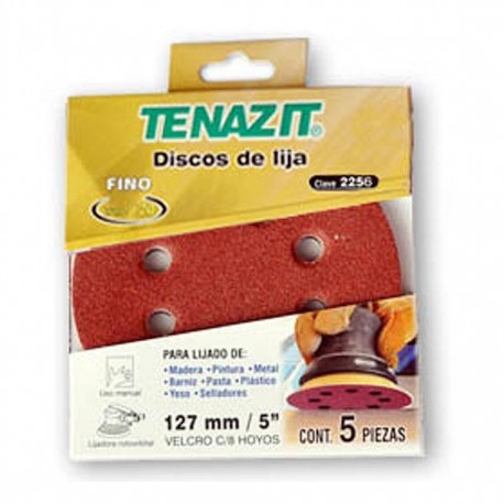 PAQUETE 5 DISCOS CON VELCRO 5" 8 HOYOS AUSTROMEX - Envío Gratuito