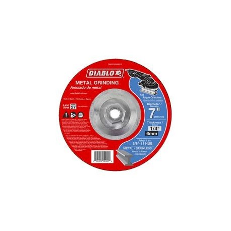 DISCO ABRASIVO 7 X 1/4 X 5/8 METAL - Envío Gratuito