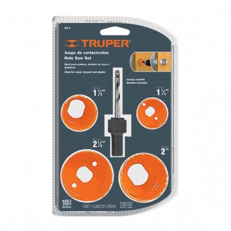 KIT 5 SIERRAS CORTACÍRCULOS PARA MADERA - Envío Gratuito