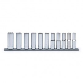 JUEGO DE DADOS LARGOS DE 1/2" METRICAS 11 PZAS - Envío Gratuito