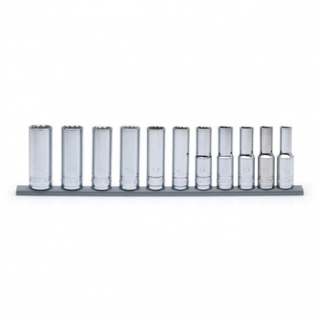 JUEGO DE DADOS LARGOS DE 1/2" METRICAS 11 PZAS - Envío Gratuito