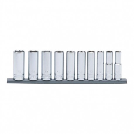 JUEGO DE DADOS LARGOS DE 3/8" METRICAS 10 PZAS - Envío Gratuito