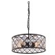 LÁMPARA COLGANTE 4 LUCES CRISTAL NEGRA - Envío Gratuito