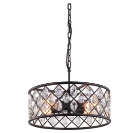 LÁMPARA COLGANTE 4 LUCES CRISTAL NEGRA - Envío Gratuito