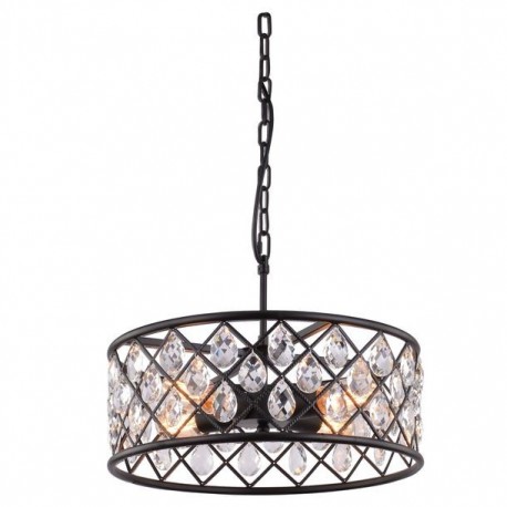 LÁMPARA COLGANTE 4 LUCES CRISTAL NEGRA - Envío Gratuito