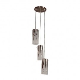 COLGANTE HOJAS PLATED 3 LUCES - Envío Gratuito