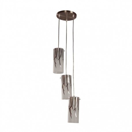 COLGANTE HOJAS PLATED 3 LUCES - Envío Gratuito
