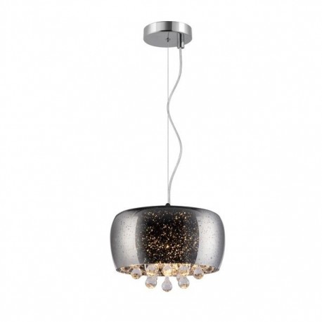 LUZ COLGANTE 3 LUCES VIDRIO PLATEADO - Envío Gratuito