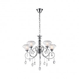 CANDIL CRISTAL CROMADO 5 LUCES - Envío Gratuito