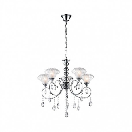 CANDIL CRISTAL CROMADO 5 LUCES - Envío Gratuito