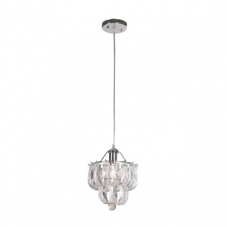 COLGANTE ACRILICO 1 LUZ 24 CM CROMO - Envío Gratuito