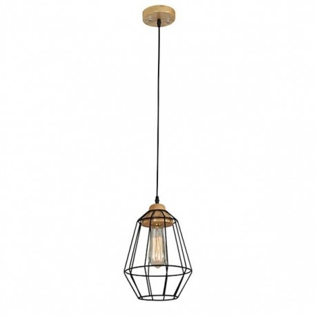 LÁMPARA COLGANTE VINTAGE CON MADERA - Envío Gratuito